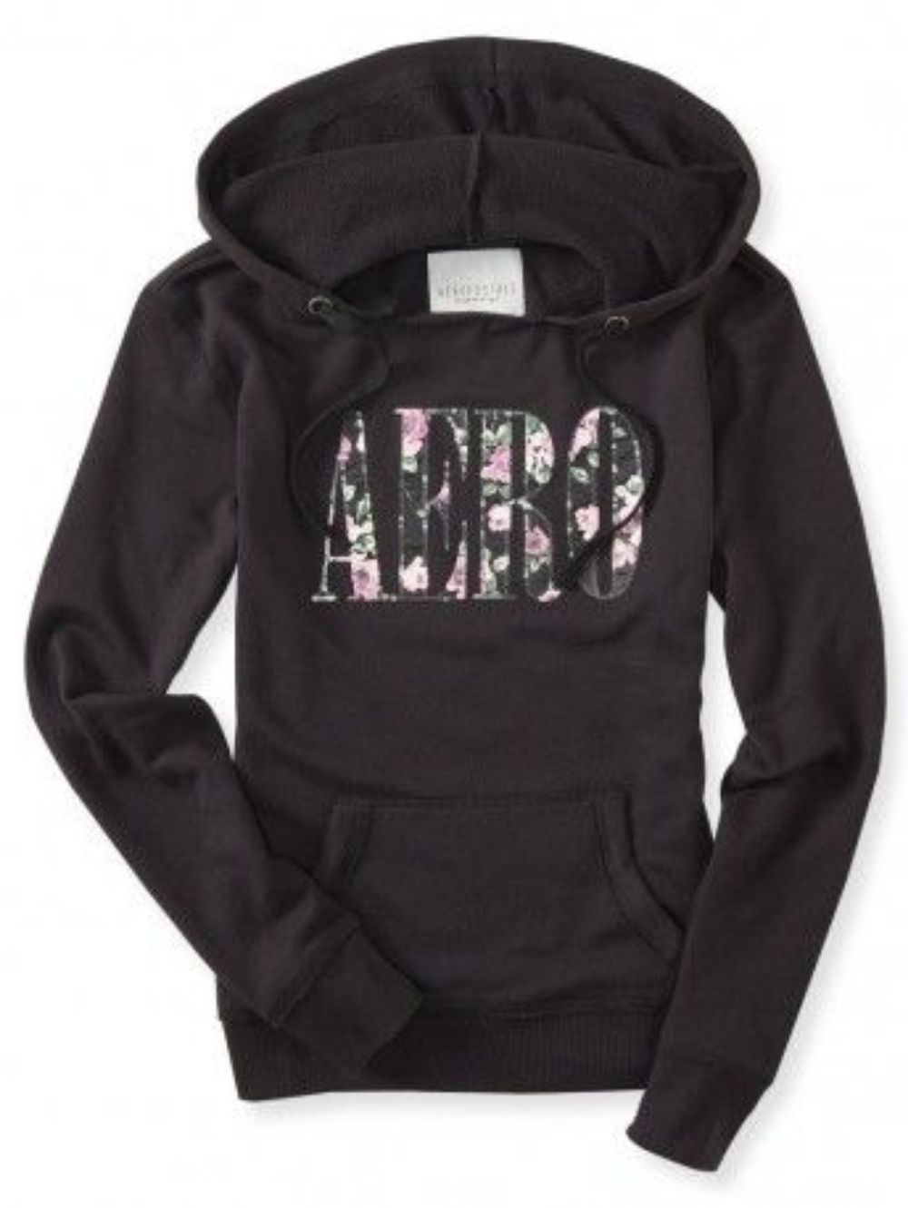 Aéropostale Black Hoodie with Floral Logo